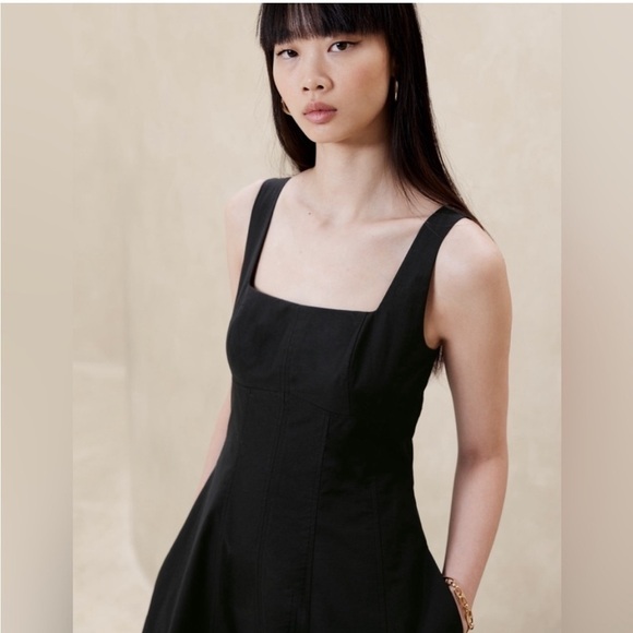 NWT! Banana Republic White Natalia Square-Neck Midi Dress - Size 14♟️ - Picture 3 of 9